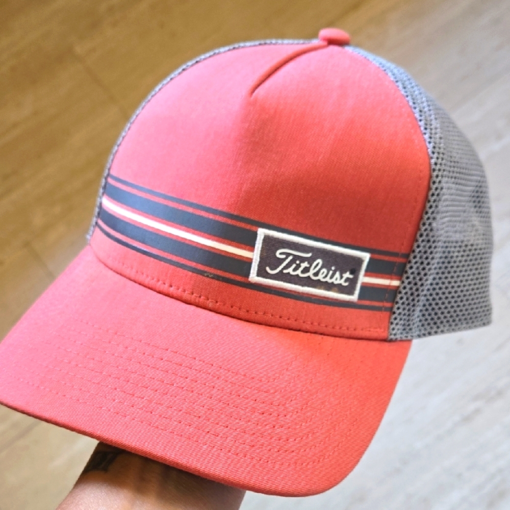 Titleist Light Red/Gray Adjustable Trucker Cap